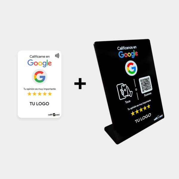 tarjeta stand reseñas de Google Calificard