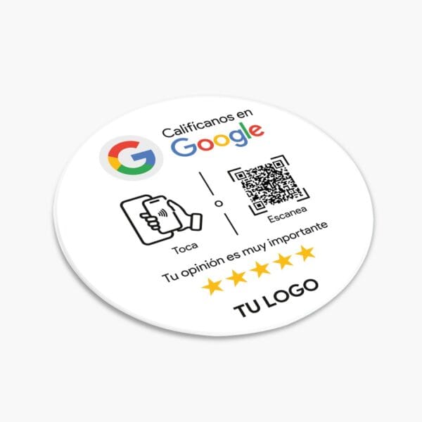 Placa reseñas de Google Calificard